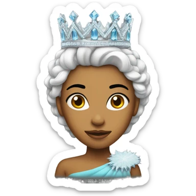 queen with ice crown sticker