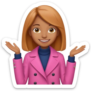 A caramel skinned girl that’s skinny and wears a pink coat  sticker