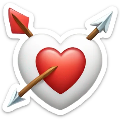 A heart pierced with an arrow sticker