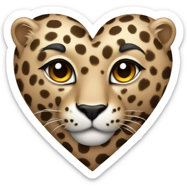 Beige heart with leopard sticker