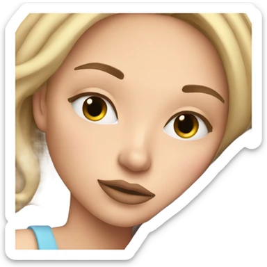 White Girl with eyeliner sleeping in her bed sticker