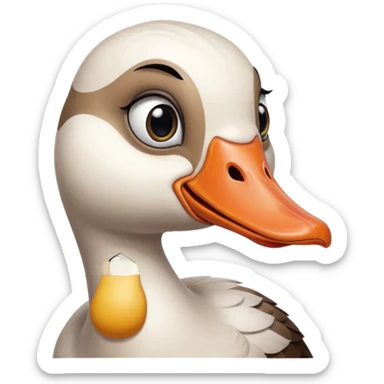 Goose with big eyelashes and big lips and big nails and a big booty sticker