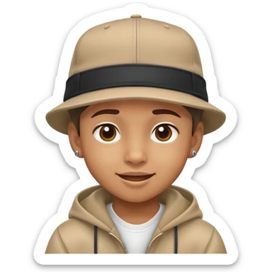 kid with a hiphop hat, cheerful expression sticker