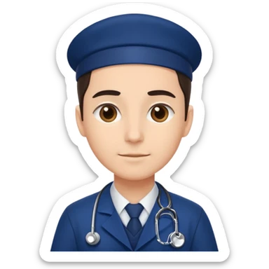 doctor con uniforme azul oscuro sticker