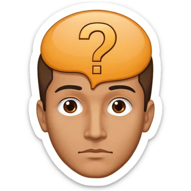 thinking men head and top question mark pop sticker