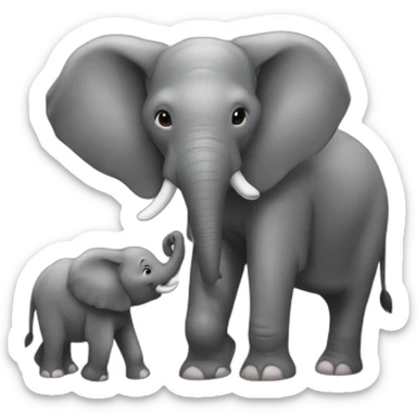 Elefante mamá y elefante bebe sticker