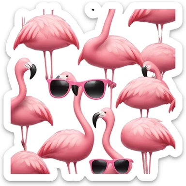 Flamingo wearing sunglasses sticker