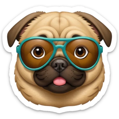 a pug with pit viper sunglasses sticker