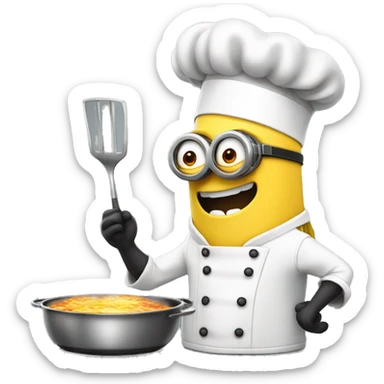 Despicable 4 character mega minion chef cooking up a storm sticker