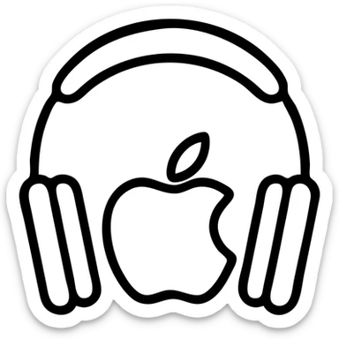 apple headphones black outlined icon sticker