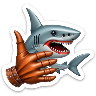 Freddy Krueger shark finger glove sticker