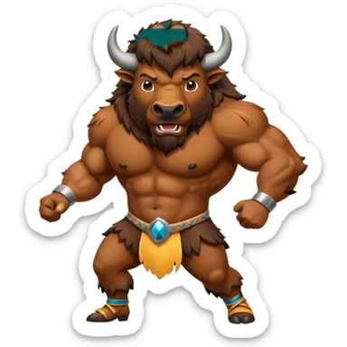 bison qui danse le rock sticker