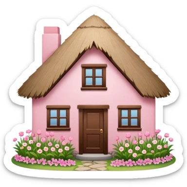 pink cosy house  sticker