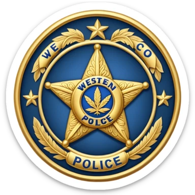  western police badge of tobacco sticker