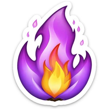 Fuego morado sticker