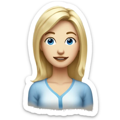 woman with blond Hair and Blue Eyes growing rosemary out of her head sticker