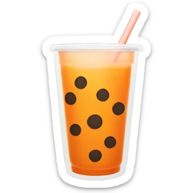 Boba tea orange sticker