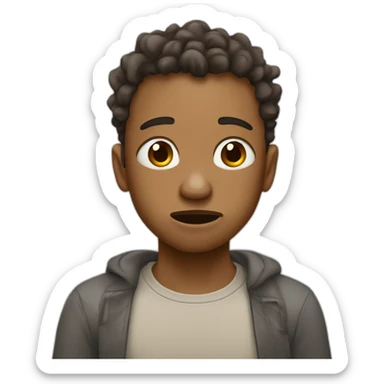 tearing up from stress funny dramatic normal skin color sticker