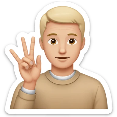 Man using sign language, deaf person sticker