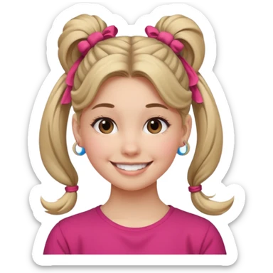 Teen girl with scrunchie ponytail sticker
