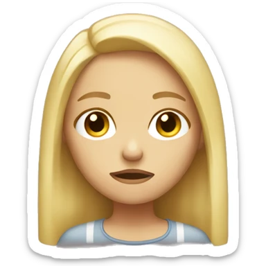 really sad disappointed blonde girl sticker