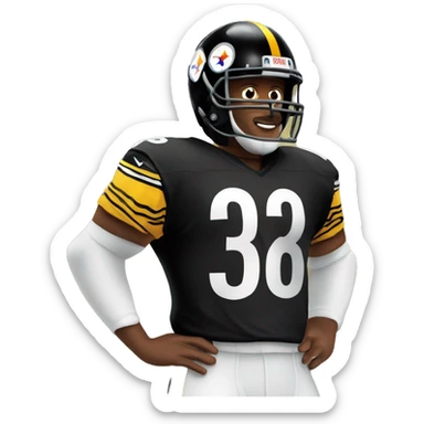 george Pickens, wearing Steelers jersey sticker