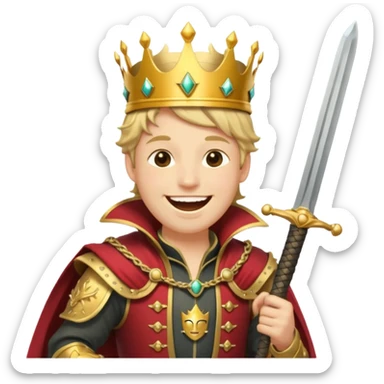 🤣+🗡️👑🧥 sticker