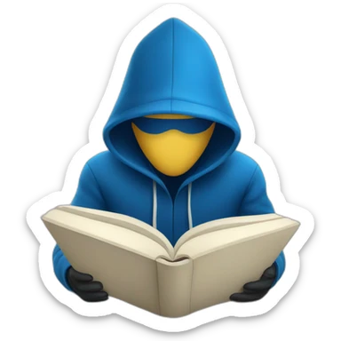 blue Hacker reading a book sticker