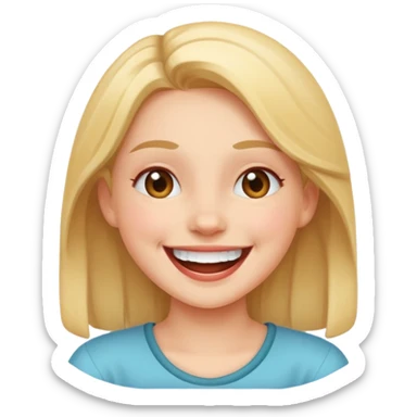 Girl joking herself sticker