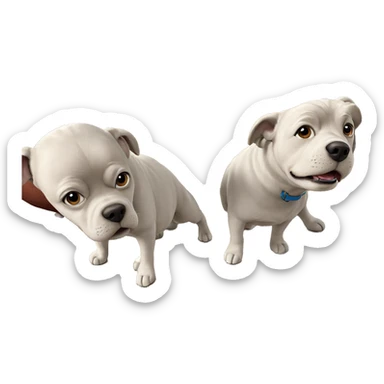 realistic standing dog portrait sticker