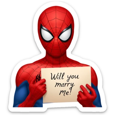 will you marry me, with a Spiderman writing style sticker