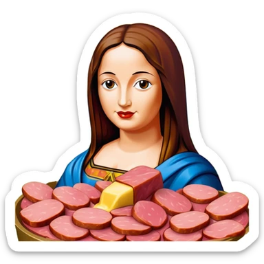 pop art monalisa SPAM meat slop landscape  sticker