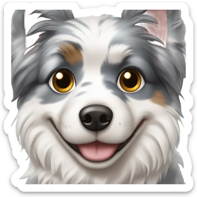 Blue Merle spitz nain with a One blue eye and One brown eyes  sticker