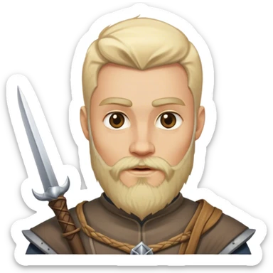 Medieval male light blonde forked beard with pointed tips sticker