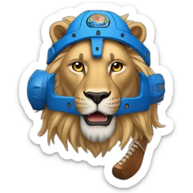 Un hockeyeur avec un tête de lion  sticker
