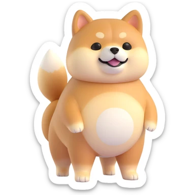 shiba inu standing, fat sticker