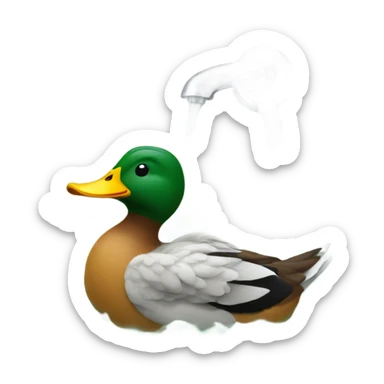 Ducks taking a bath  sticker