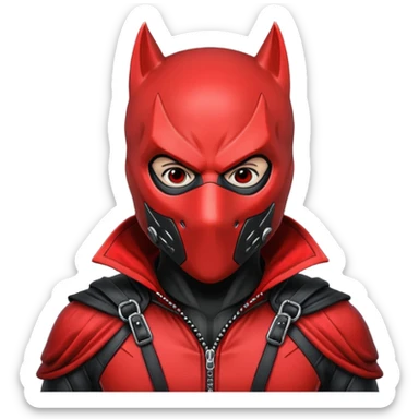 red hood with mask sticker