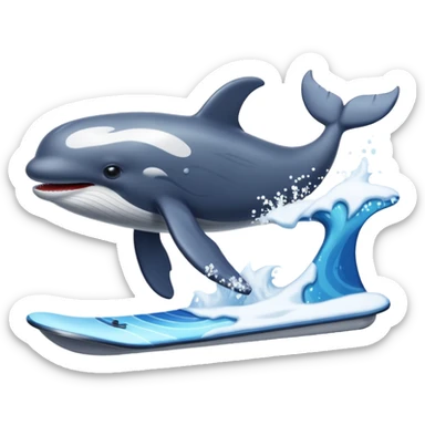 Whale snowboarding  sticker