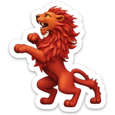 Red rampant lion sticker