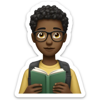 smart black teenage boy sticker
