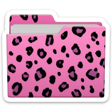 light pink black cheetah print file folder sticker