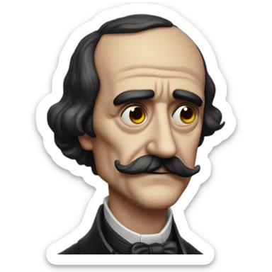 Edgar Alan Poe enojado sticker