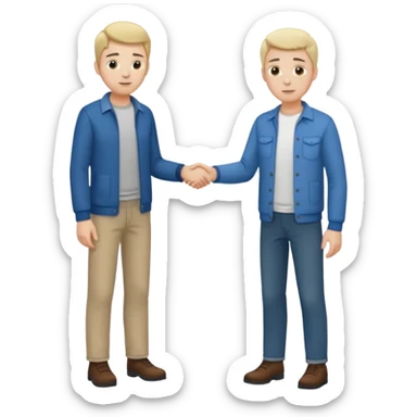 man helping another to get up sticker