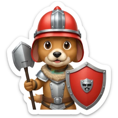 dog, ancient greece with shield sticker