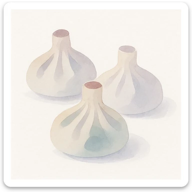 khinkali dumplings, watercolor style, soft colors, light texture sticker