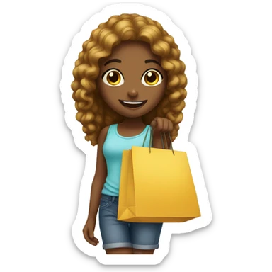 A cute girl doing shopping  sticker