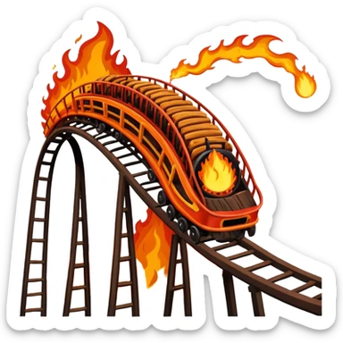 super Dangerous wood Roller Coaster with fire sticker
