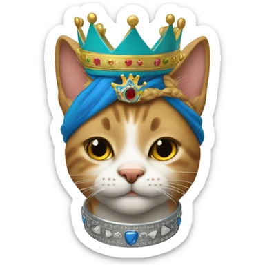Un gato con una corona de rey sticker