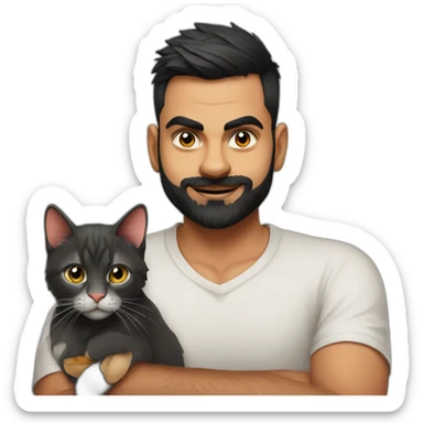 Virat Kohli with cat sticker